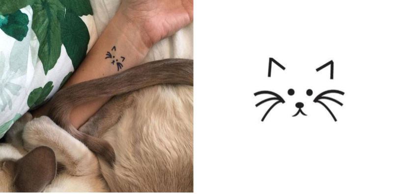 Buy Minimalist Sleepy Cat Temporary Tattoo set of 3 Online in India - Etsy